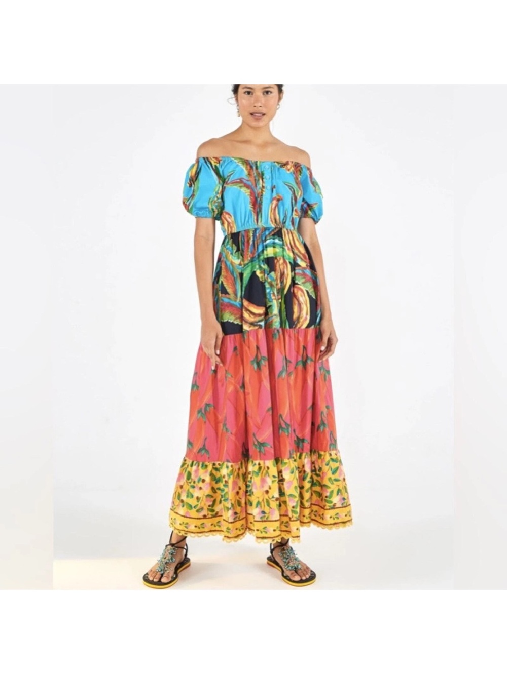 Farm Rio Mix Maxi Dress XS